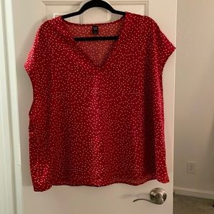 Red with white polka dots, XXL, Shein. Very cute and comfy.
